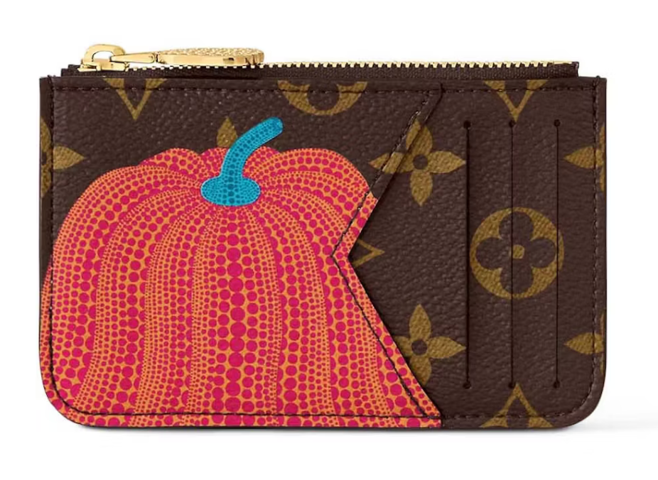 Louis Vuitton LV x YK Romy Card Holder citrouille carte Arron cuir logo icône