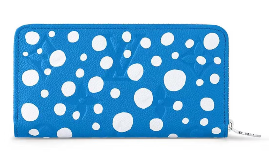 Louis Vuitton LV x YK Zippy Portefeuille Bleu/Blanc logo point blanc icône bleu 
