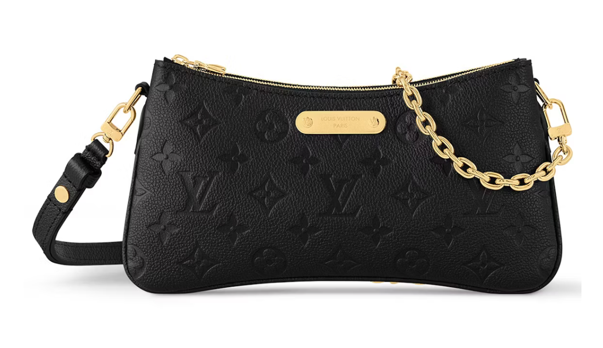 Louis Vuitton Liv Pochette Black logo icône or zip chaine 