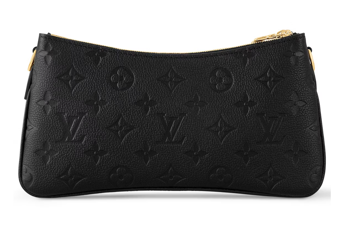 Louis Vuitton Liv Pochette Black arrière logo icône zip or 