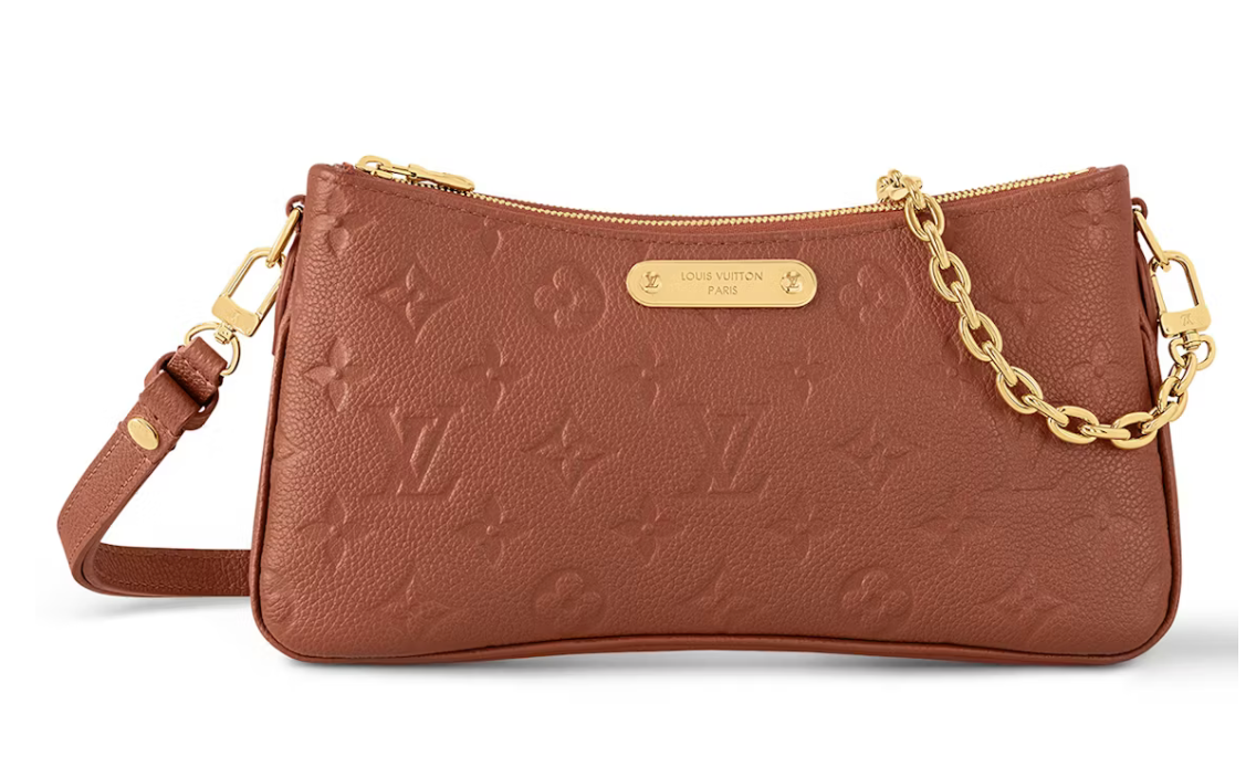 Louis Vuitton Liv Pochette Cognac cuir pochette zip or