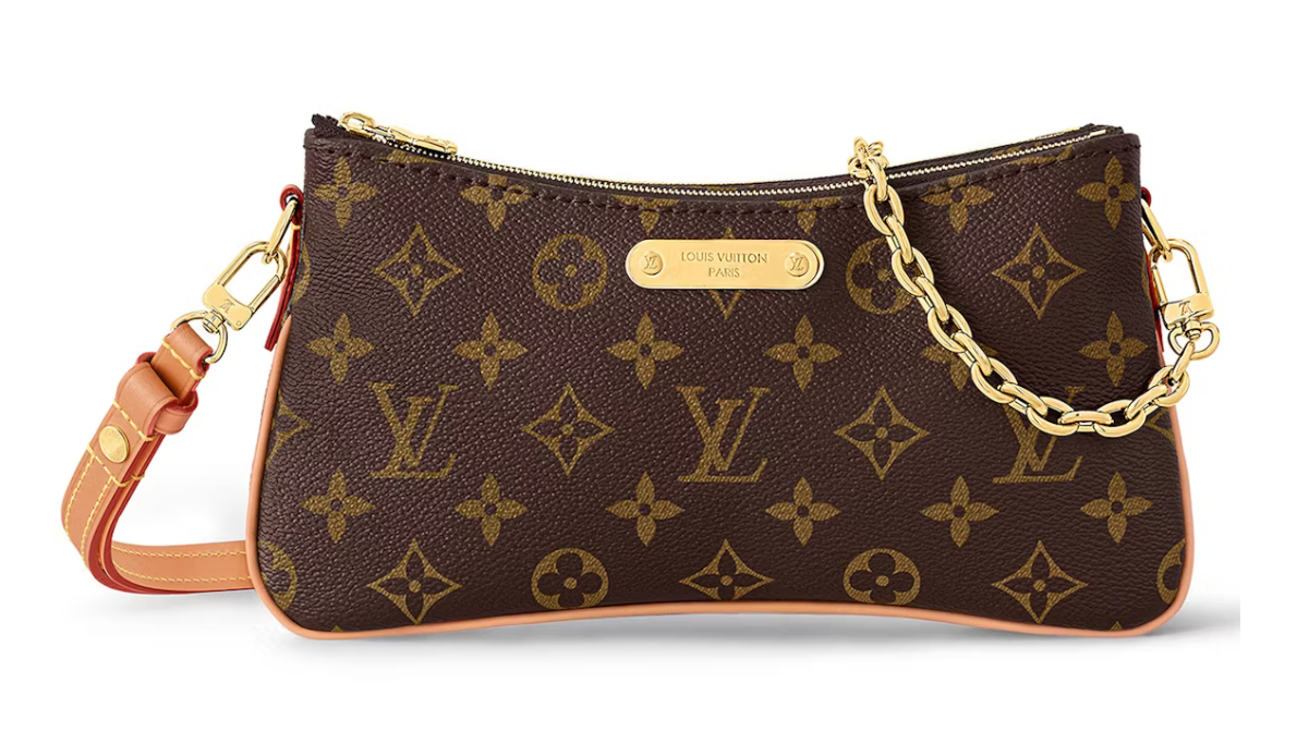 Louis Vuitton Liv Pochette Monogram or sac à main logo icône chaine