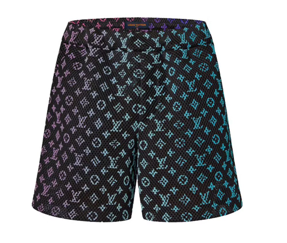 Louis Vuitton Mesh Shorts Black en maille noire ajourée avec coupe ample et design sportswear inspiré des shorts de basketball.