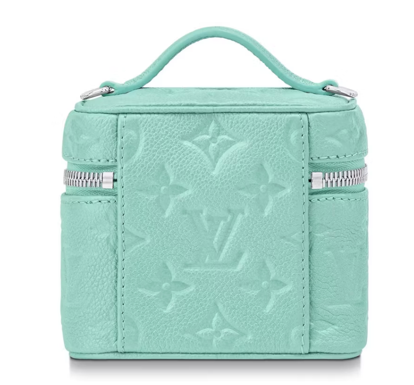 Louis Vuitton Micro Vanity Lagon Nacré Turquoise zip argent logo icône
