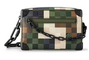 Louis Vuitton Mini Malle Souple Damoflage Vert Damoflage Damier chaine vert blanc crèe marron carreaux bleu