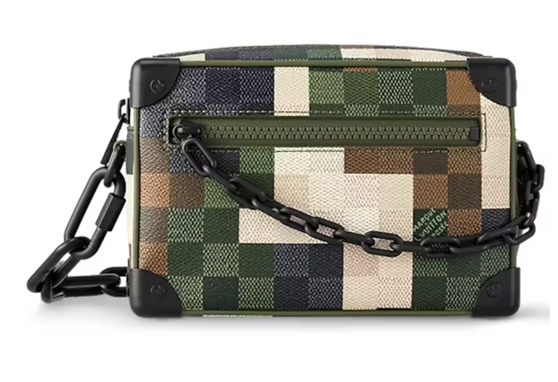 Louis Vuitton Mini Malle Souple Damoflage Vert Damoflage Damier chaine vert blanc crèe marron carreaux bleu