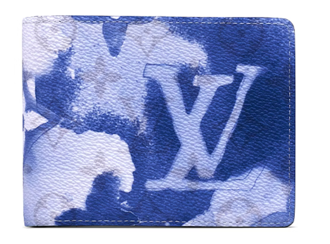 Louis Vuitton Multiple Wallet Watercolor Blue Logo Nuage