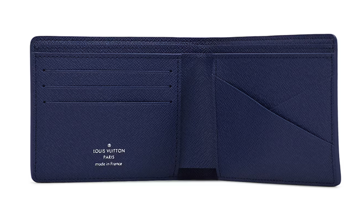 Louis Vuitton Multiple Wallet Watercolor Blue nuage logo icône blanc dégradé intérieur