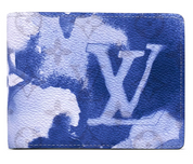 Louis Vuitton Multiple Wallet Watercolor Blue nuage logo icône blanc dégradé 