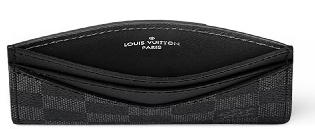 Louis Vuitton Neo Porte Cartes Damier Graphite en toile enduite gris et noir, avec cinq fentes pour cartes et doublure en cuir de veau.