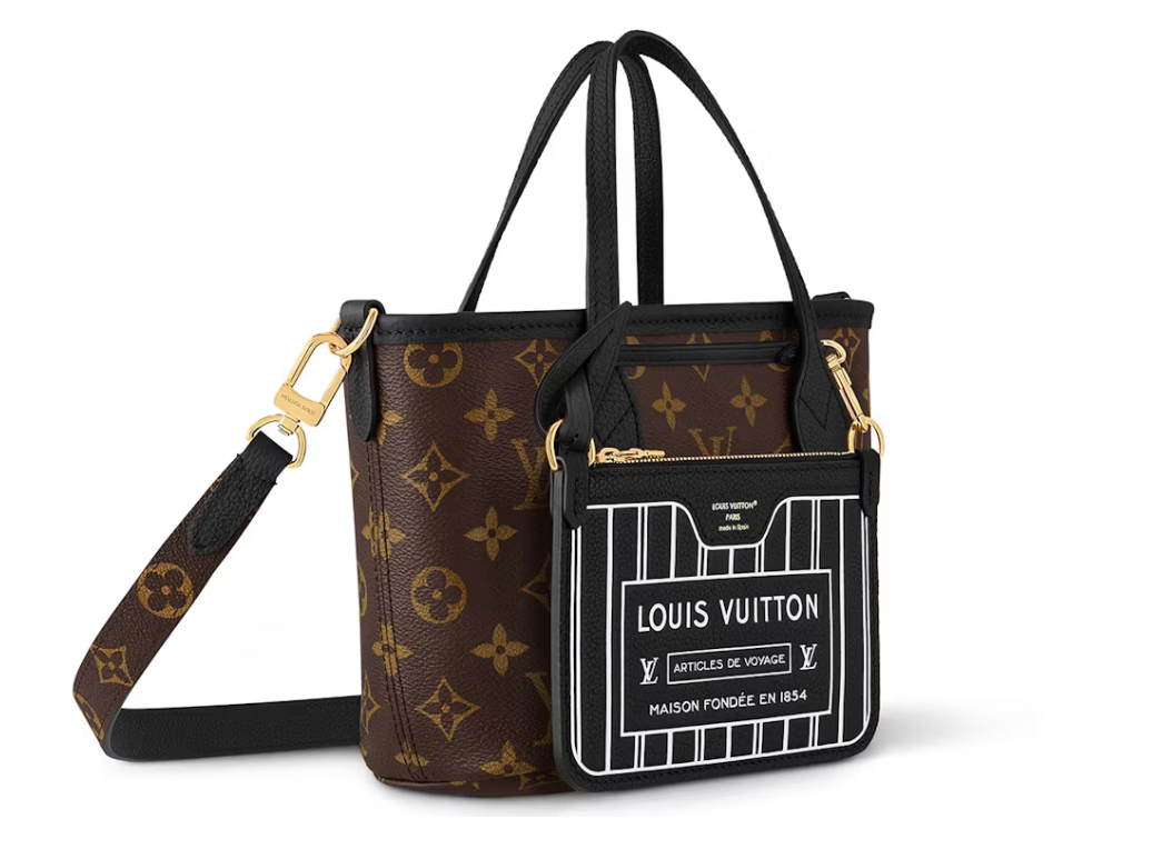 Louis Vuitton Neverfull Bandouliere BB Inside Out Black/Monogram logo or réversible icône