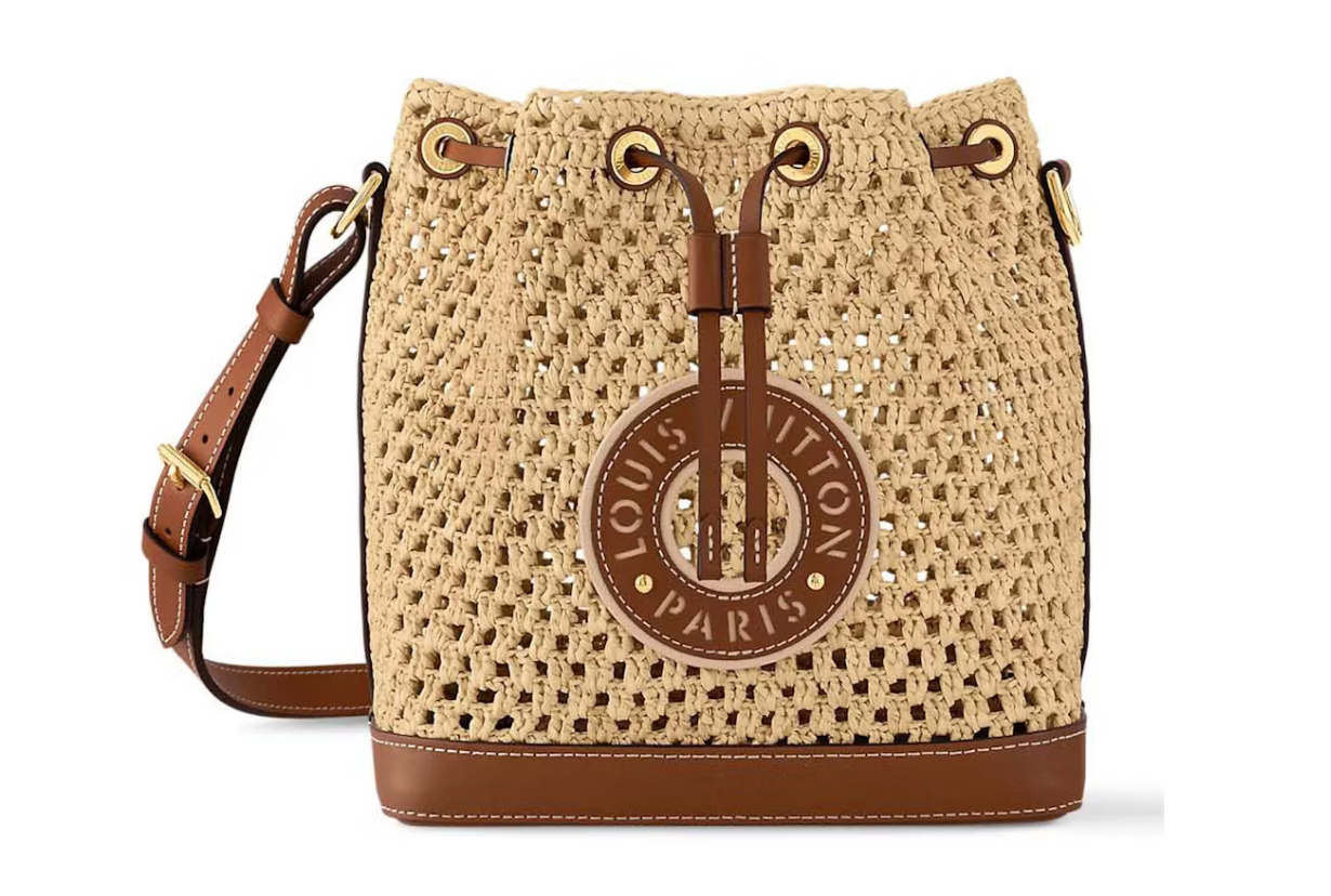 Sac seau Louis Vuitton Noé en cuir monogram – classique iconique de luxe, vue de face 