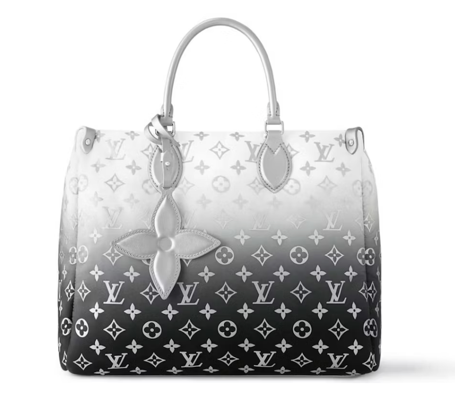Louis Vuitton OnTheGo MM Frost Gardiant Silver dégradé argent noir sac logo icône 