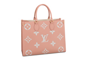 Louis Vuitton Onthego MM Trianon Rose/Crème , cuir , vue de face
