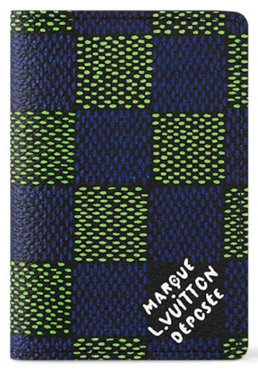 Louis Vuitton Organisateur de poche Damier Heritage Bleu/Vert cuir carreaux