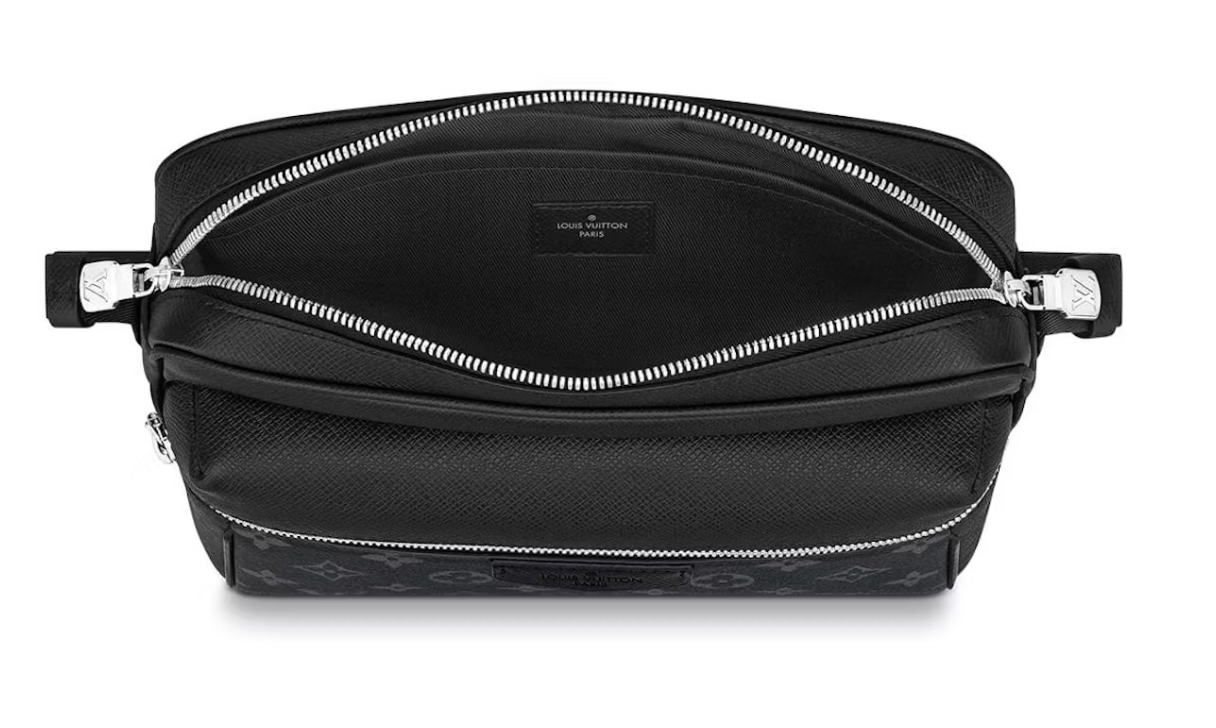 Louis Vuitton Outdoor Messenger Monogram Eclipse Taiga Black intérieur argent zip