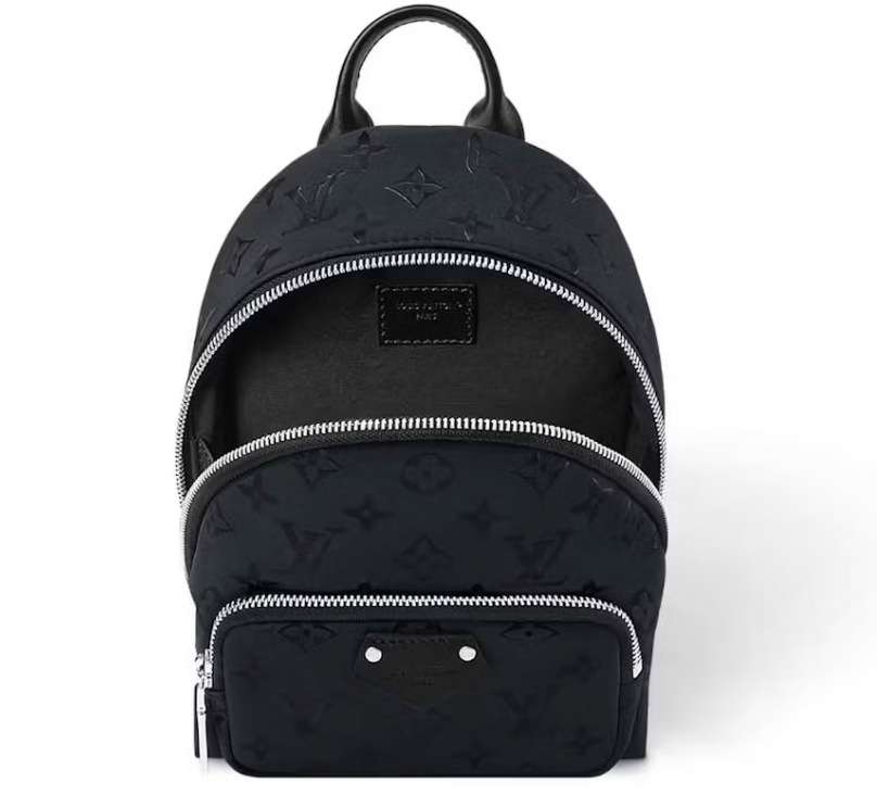 Louis Vuitton Palm Spring Mini Polar Night argent logo icône intérieur
