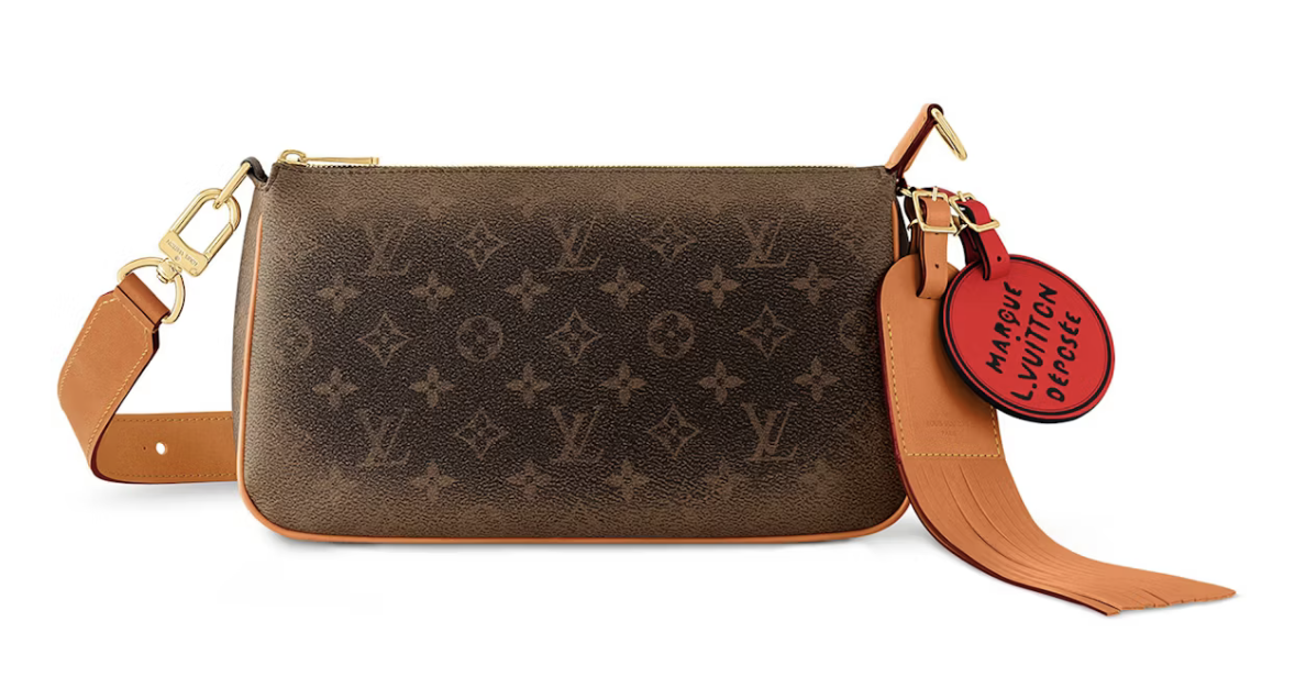 Louis Vuitton Pochette Accessories XL Monogram Dust cuir marron logo icône 