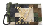 Louis Vuitton Pochette Clés Damoflage Vert Damoflage Damier logo or vert marron bleu navy carreaux zip pochette