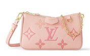 Louis Vuitton Pochette Facile Dégradé Rose logo lv or icône chaine fleurs sac à main