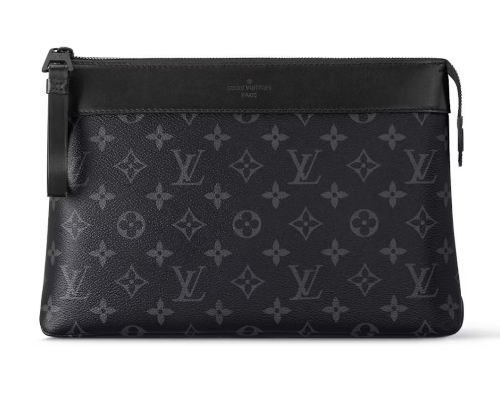 Louis Vuitton Pochette Voyage Souple Monogram Eclipse logo icône noir zip 