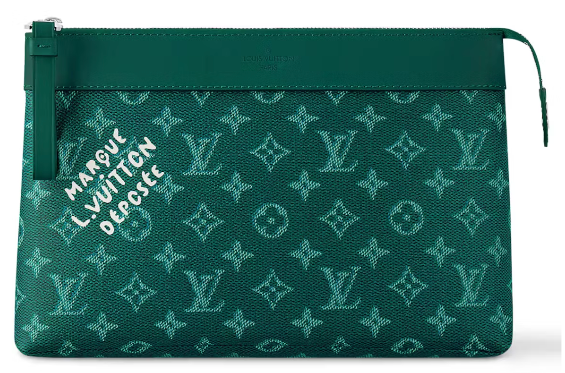 Louis Vuitton Pochette Voyage Souple Vert logo icône 