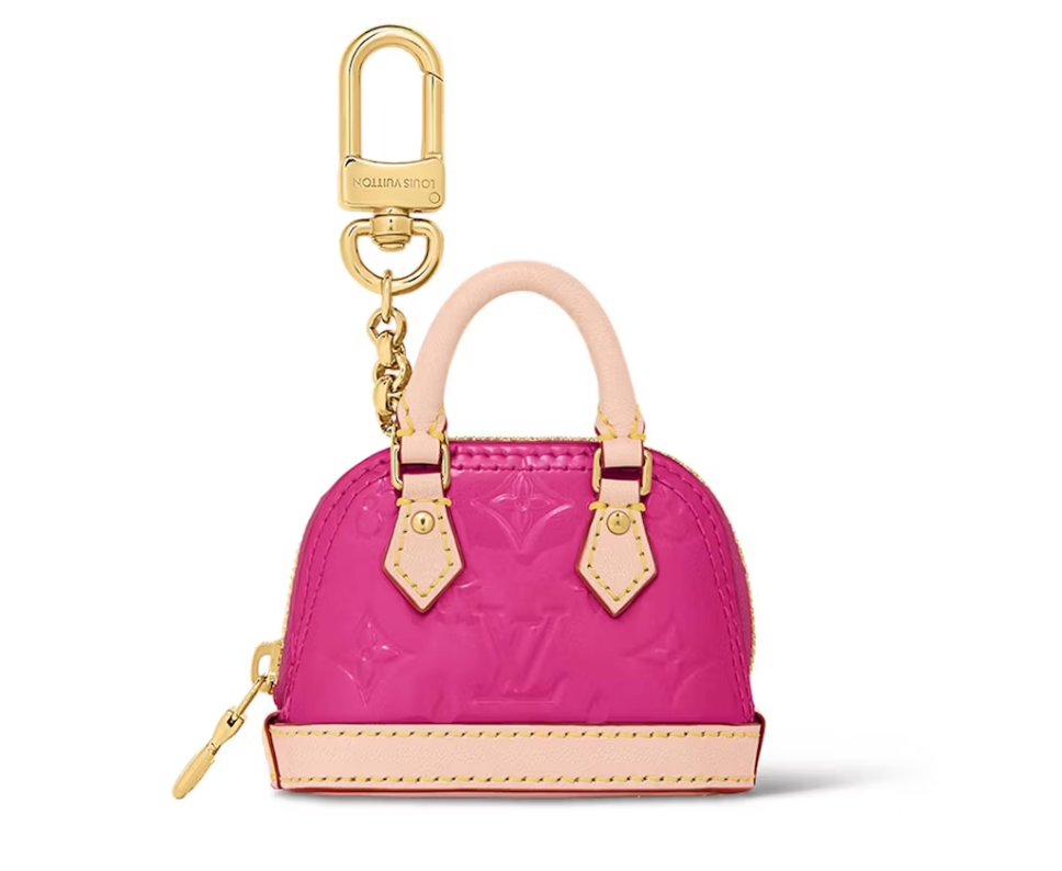 Louis Vuitton Porte-clés Micro Alma Vernis Rose petit sac à main or dorée