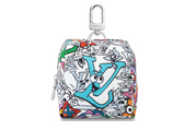 Louis Vuitton Porte-clés et breloque de sac LV Graffiti Monogram , blanc avec monogramme multicore , vue de face
