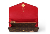 Louis Vuitton Portefeuille Sarah Monogramme/Candy Rouge , marron , monogramme marron , vue de l'intérieurs