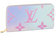 Louis Vuitton Portefeuille Zippy Sunrise Pastel bleu rose dégradé violet pastel