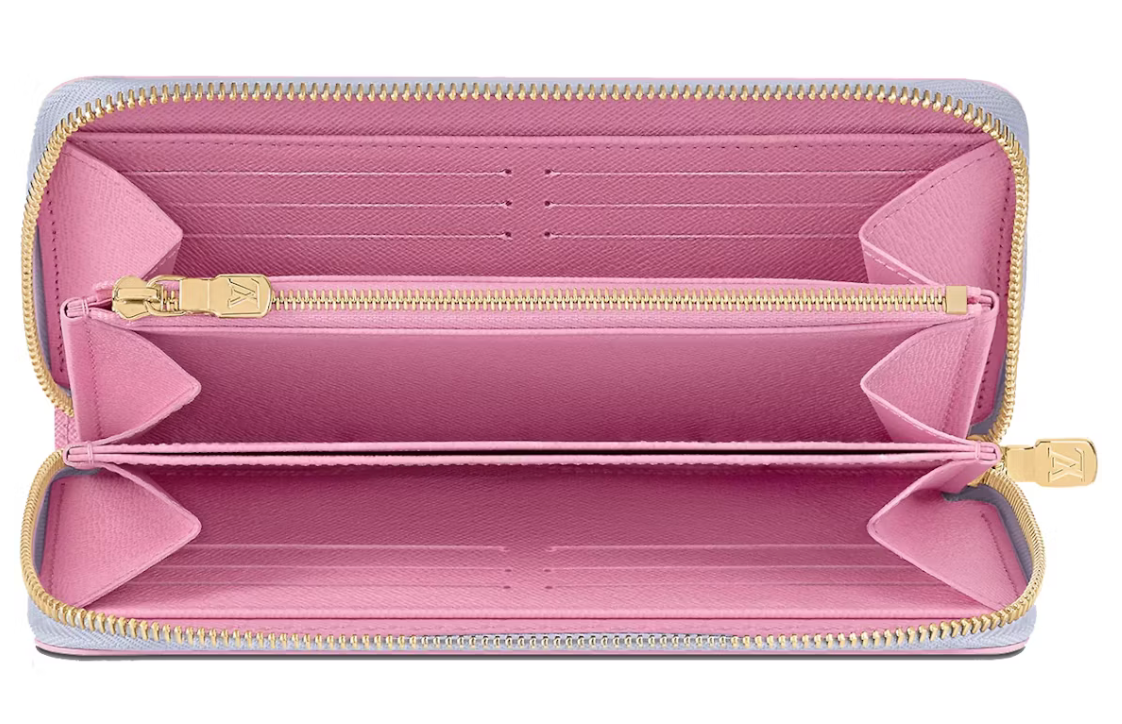 Louis Vuitton Portefeuille Zippy Sunrise Pastel bleu rose dégradé violet pastel