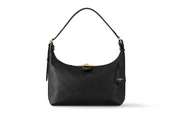 Louis Vuitton Sac Sport Black en cuir de veau noir avec poignées en cuir roulé, bandoulière amovible, fermeture zippée double sens, grand compartiment principal et finitions métalliques.