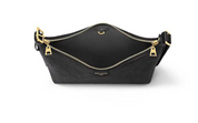 Louis Vuitton Sac Sport Black en cuir de veau noir avec poignées en cuir roulé, bandoulière amovible, fermeture zippée double sens, grand compartiment principal et finitions métalliques.