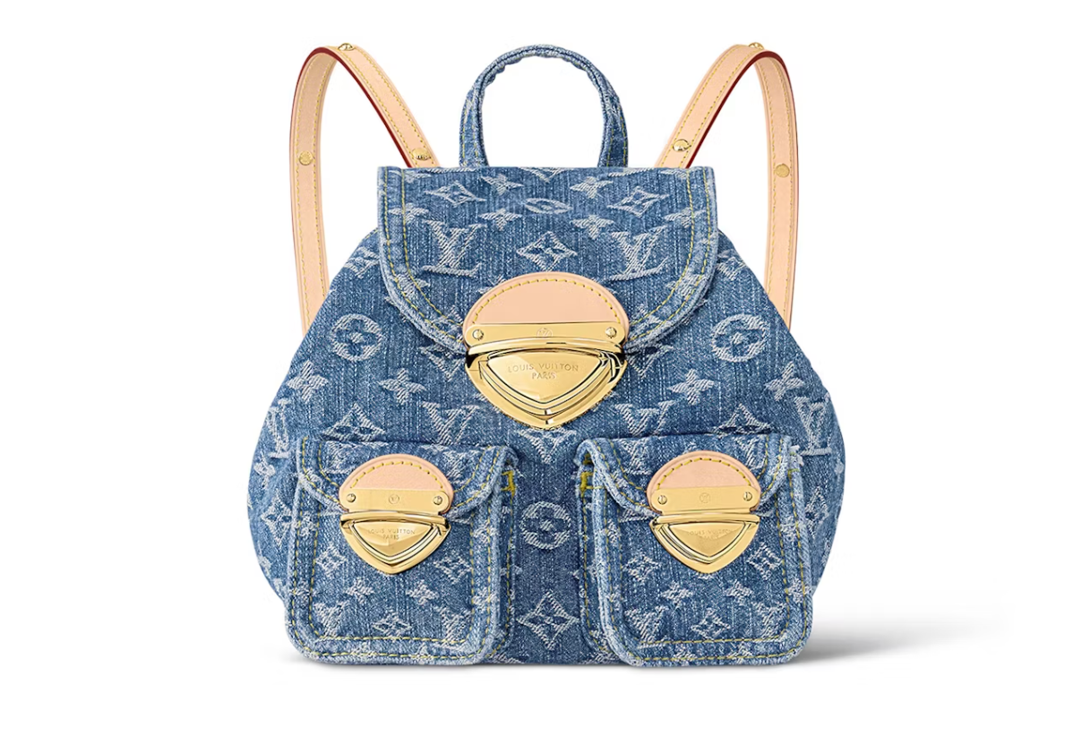 Louis Vuitton Sac à dos Venice Monogram Bleu denim , bleu , jean , pictogramme blanc , vue de face