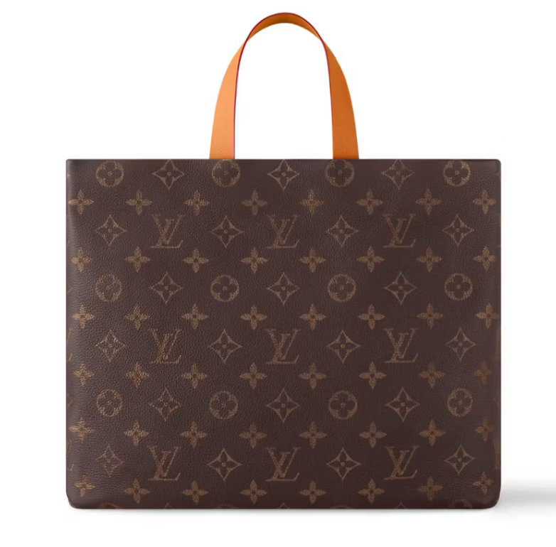 Louis Vuitton Shopper Tote cuir logo orange icône