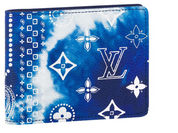 Louis Vuitton Slender Wallet Bandana (8 Card Slot) Monogram Bleached Blue logo icône bandana