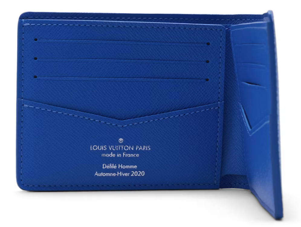 Louis Vuitton Slender Wallet Clouds Monogram Blue intérieur bleu porte carte