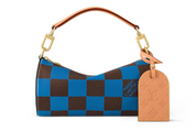 Louis Vuitton Soft Polochon PM Damier Pop Bleu et marron , cuir , vue de face