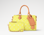 Louis Vuitton Speedy P9 Bandoulière 25 Lemonade Yellow, sac de luxe Louis Vuitton jaune au format 25 avec bandoulière amovible et finitions haut de gamme.