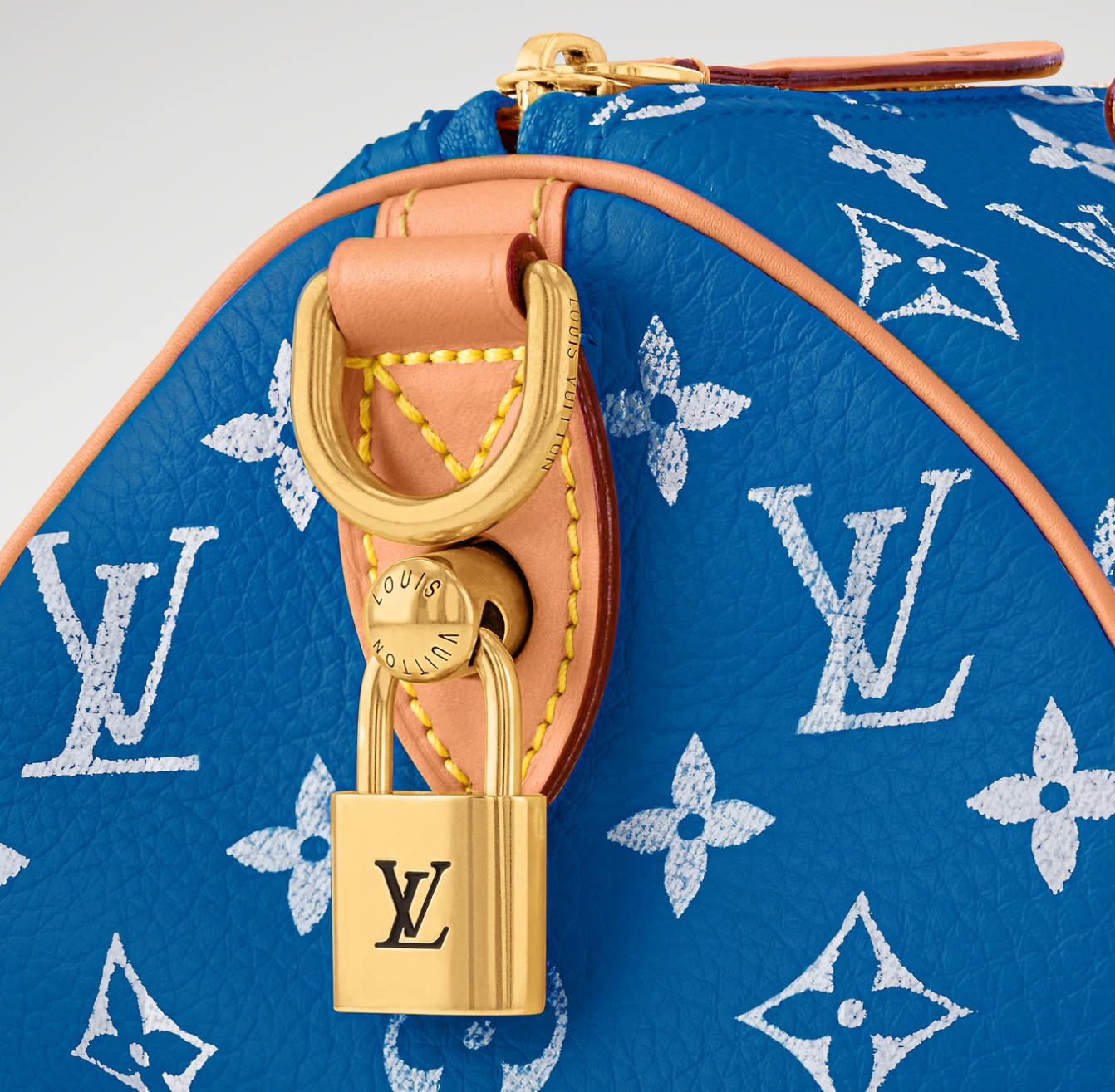 Louis Vuitton Speedy P9 Bandoulière 25 Monogram Leather Blue, sac Louis Vuitton bleu en cuir Monogram souple avec poignées Toron et bandoulière ajustable.