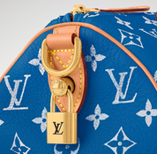Louis Vuitton Speedy P9 Bandoulière 25 Monogram Leather Blue, sac Louis Vuitton bleu en cuir Monogram souple avec poignées Toron et bandoulière ajustable.