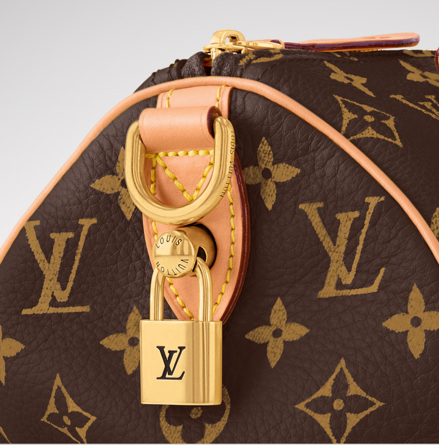 Louis Vuitton Speedy P9 Bandoulière 25 Monogram Leather Brown Monogram, sac Louis Vuitton en cuir Monogram marron embossé avec poignées Toron et bandoulière ajustable.