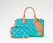 Louis Vuitton Speedy P9 Bandoulière 25 Turquoise, sac de luxe Louis Vuitton format 25 coloris turquoise avec bandoulière amovible et finitions haut de gamme.