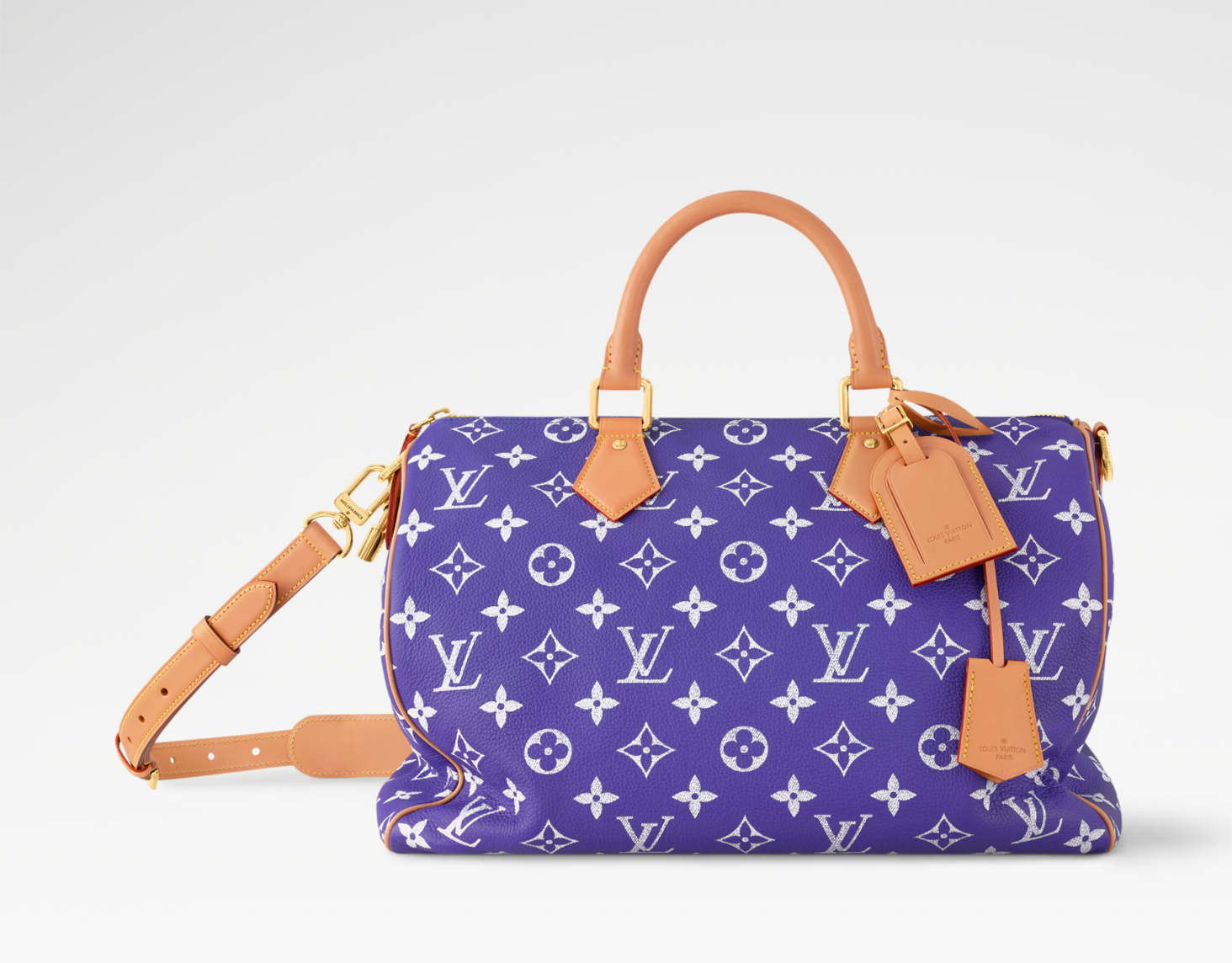 Louis Vuitton Speedy P9 Bandoulière 40 Améthyste, sac de luxe Louis Vuitton violet avec grand format, bandoulière amovible et finitions haut de gamme.