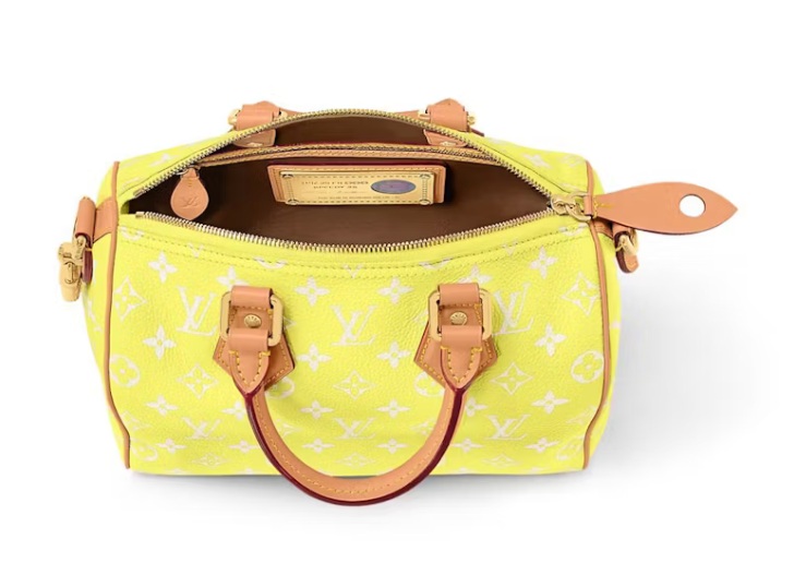 Louis Vuitton Speedy P9 Bandouliere 25 Lemonade Yellow cuir logo citron blanc jaune