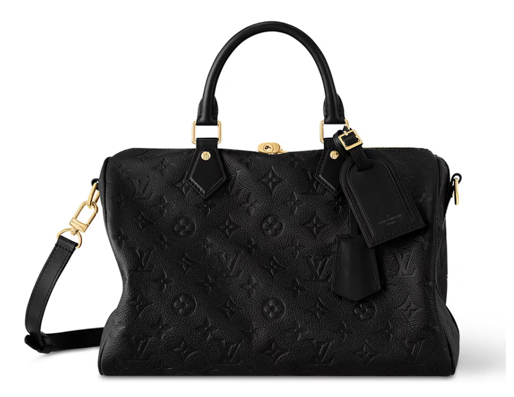 Louis Vuitton Speedy Soft 30 Black logo icône or bandoulière noir 