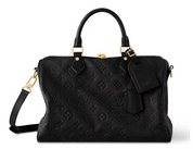 Louis Vuitton Speedy Soft 30 Black logo icône or bandoulière noir 