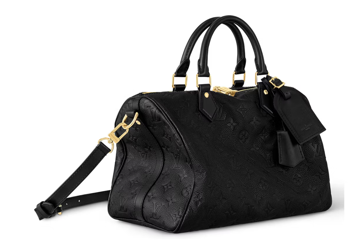 Louis Vuitton Speedy Soft 30 Black arrière cuir dorée noir logo icône