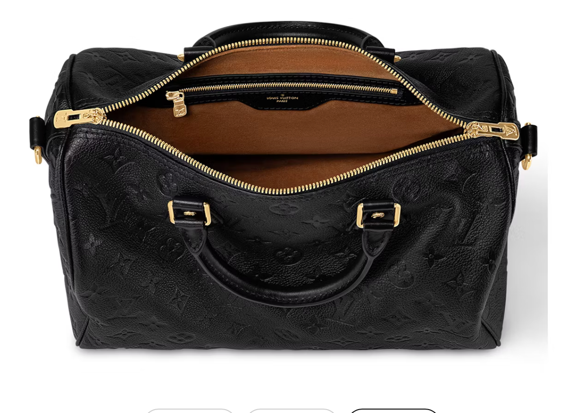 Louis Vuitton Speedy Soft 30 Black intérieur marron cuir 
