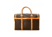 Louis Vuitton Travel Sac Chien Monogram 50 Brown, sac de transport pour chien Louis Vuitton en toile Monogram marron avec finitions en cuir naturel.